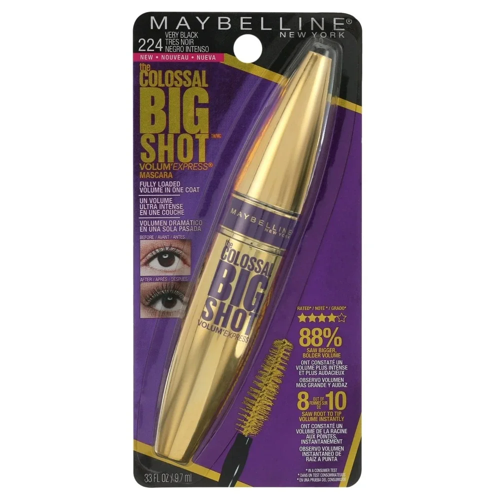 2 Maybelline The Colossal Big Shot Volum' Express Mascara #224 VERY BLACK
